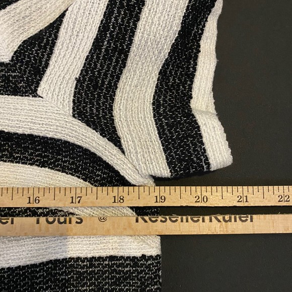 Merona Short Sleeve Top Womens Small Black White Striped Boxy Career Work Wear - Picture 6 of 7